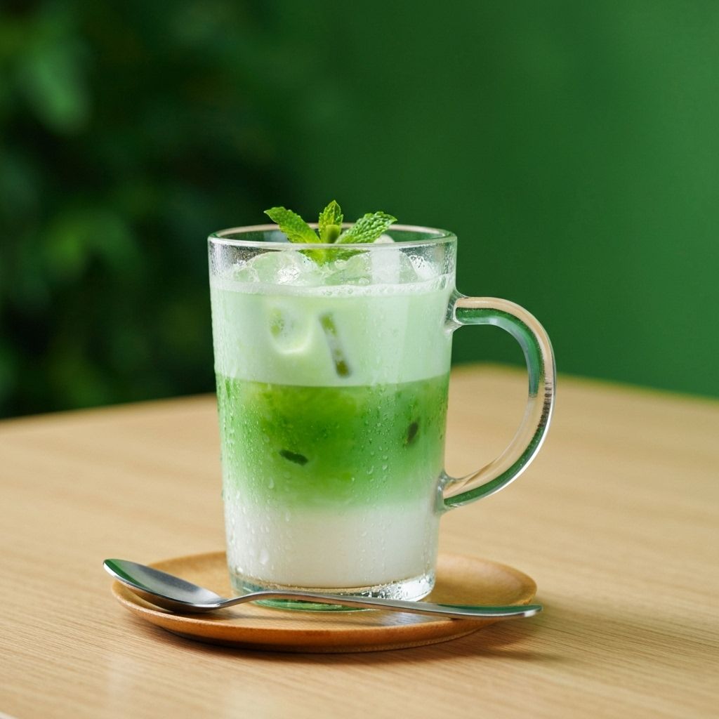 Latté Glacé Vanille, Noix et Menthe